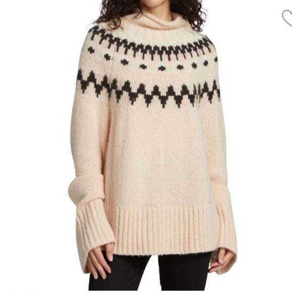 A.L.C. Ruby mock neck fair isle oversized sweater size medium NEW - Picture 16 of 16